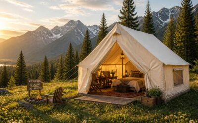 A canvas tent offers superior comfort for outdoor adventures.
